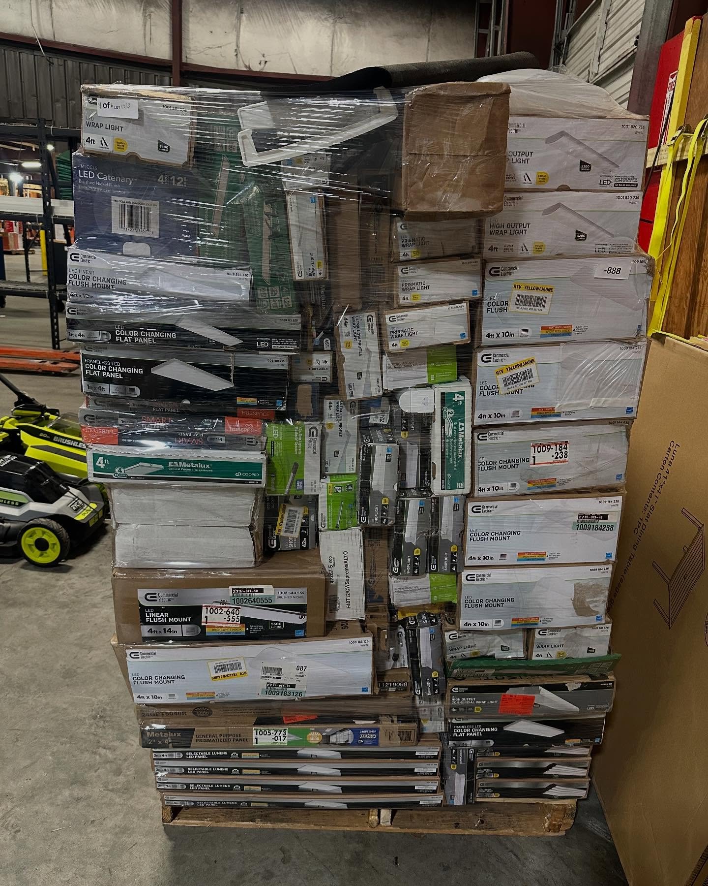 Lighting liquidation pallets