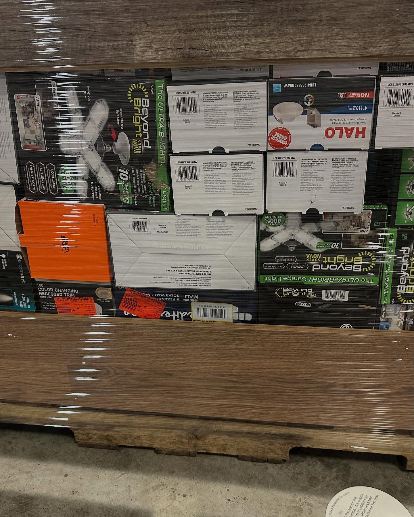 Lighting liquidation pallets
